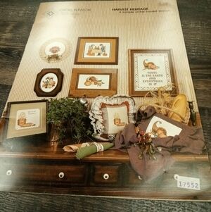 Harvest Heritage Cross Stitch Pattern Booklet Thanksgiving Fall Pilgrims Turkey